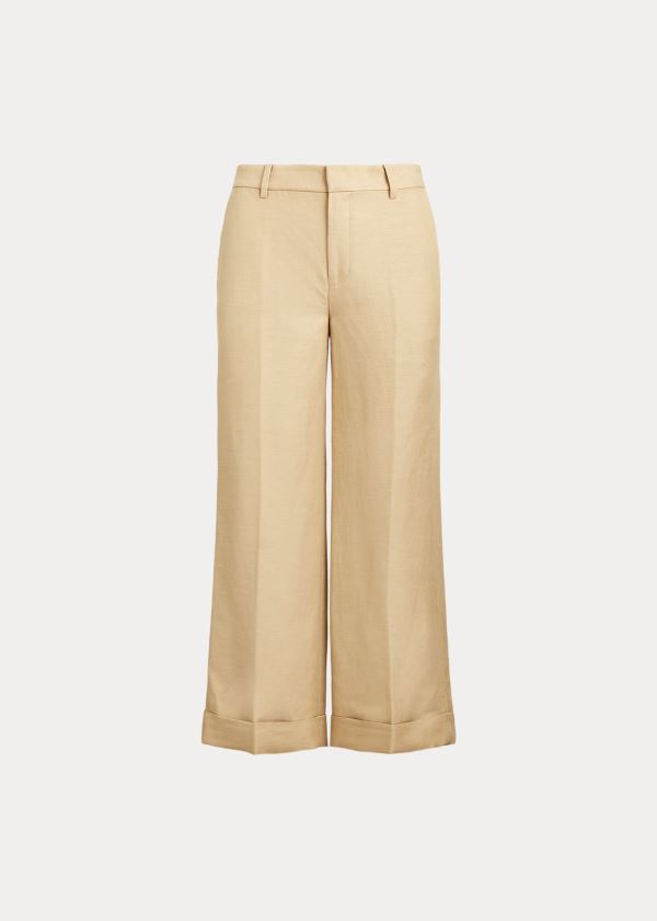 Calças Ralph Lauren Linen-Blend Wide-Leg Mulher 20145-JRGY